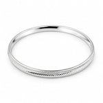 925 Sterling Silver Bar Segment Textured Bangle/Kada