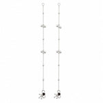 925 sterling silver bead cluster adult anklet pair on white background