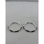 Kids silver black stone bangle pair original photo