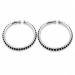 925 sterling silver kids bangle pair with black stones