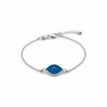 925 Sterling Silver Blue Evil Eye Chain Bracelet | 4g