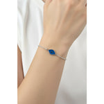 925 Sterling Silver Blue Evil Eye Chain Bracelet | 4g