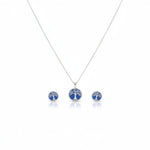 925 Sterling Silver Blue Tree of Life Necklace and Stud