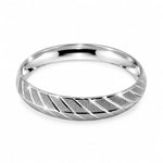 925 Sterling Silver Bold Diagonal-Cut Domed Bangle/Kada – view 4