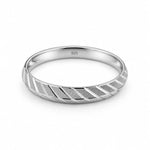 925 Sterling Silver Bold Diagonal-Cut Domed Bangle/Kada – view 3