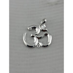 Bold polished 925 sterling silver sculpted Om pendant