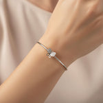 925 Sterling Silver Bow CZ Women’s Bracelet | 6g
