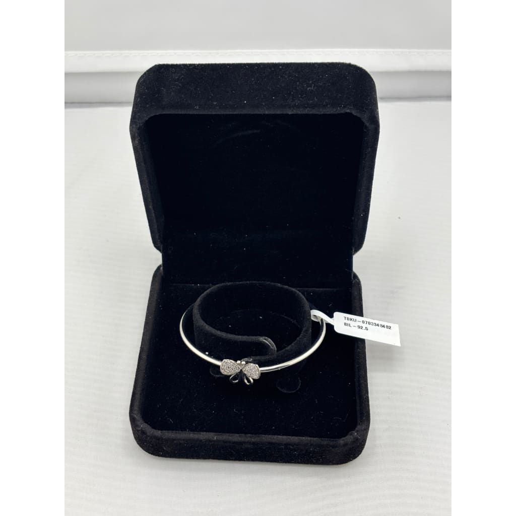 925 Sterling Silver Bow CZ Women’s Bracelet | 6g