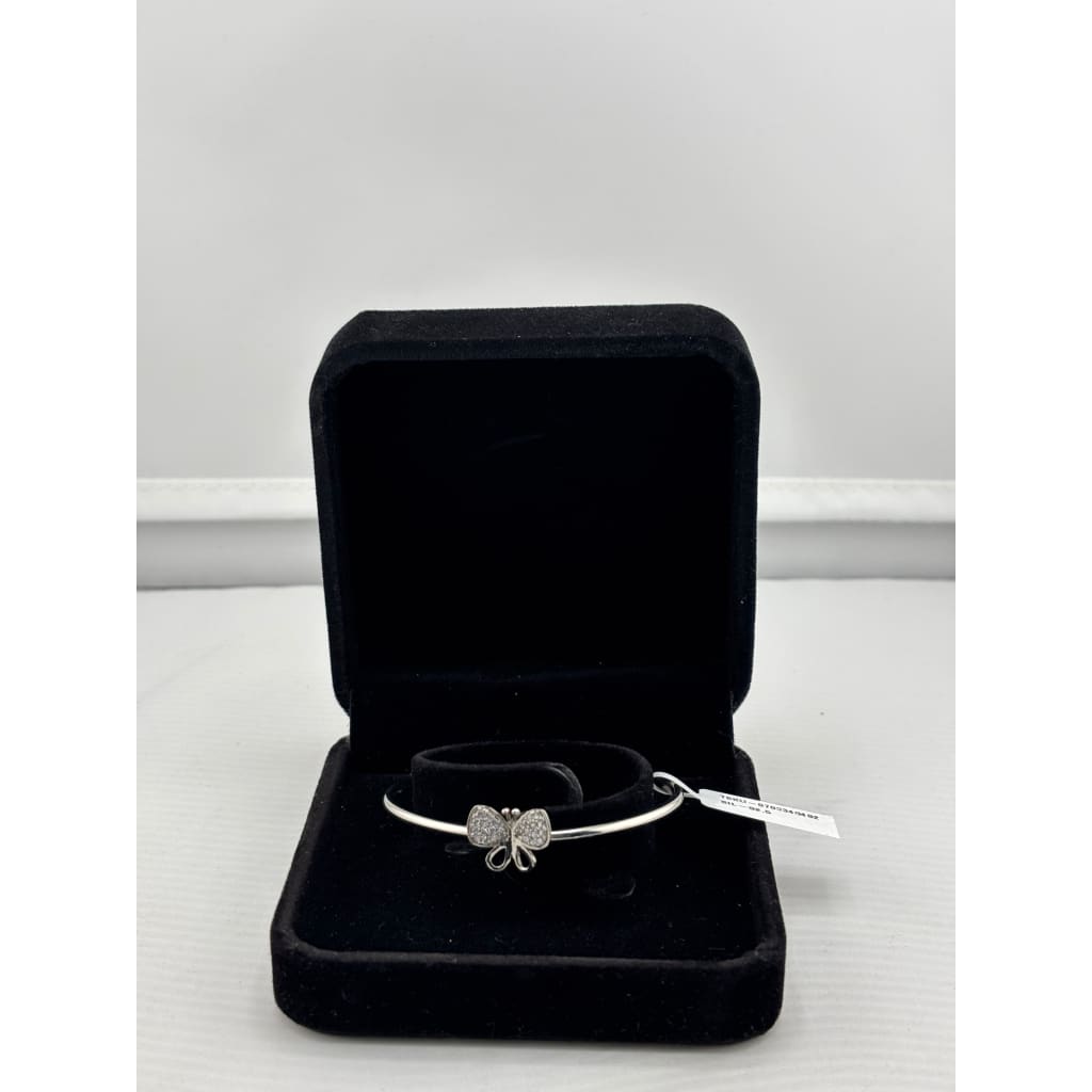 925 Sterling Silver Bow CZ Women’s Bracelet | 6g