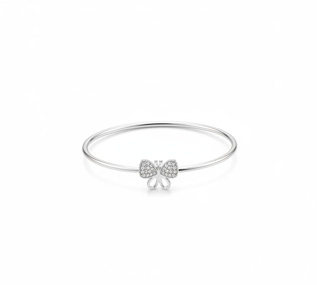 925 Sterling Silver Bow CZ Women’s Bracelet | 6g