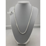 925 Sterling Silver Box Chain Necklace – Square Link Design