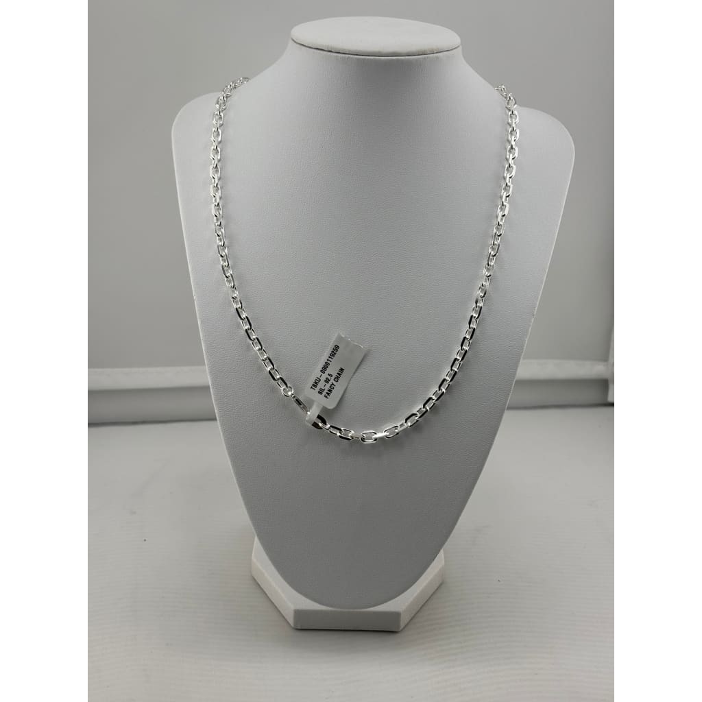 925 Sterling Silver Box Link Chain Necklace – Rectangular