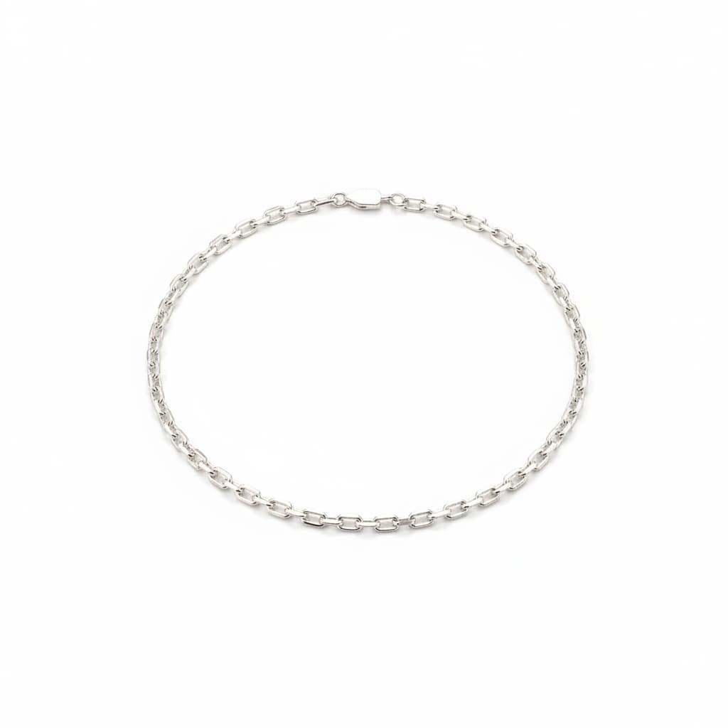 925 Sterling Silver Box Link Chain Necklace – Rectangular