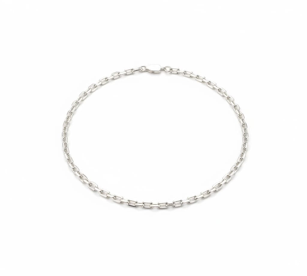 925 Sterling Silver Box Link Chain Necklace – Rectangular