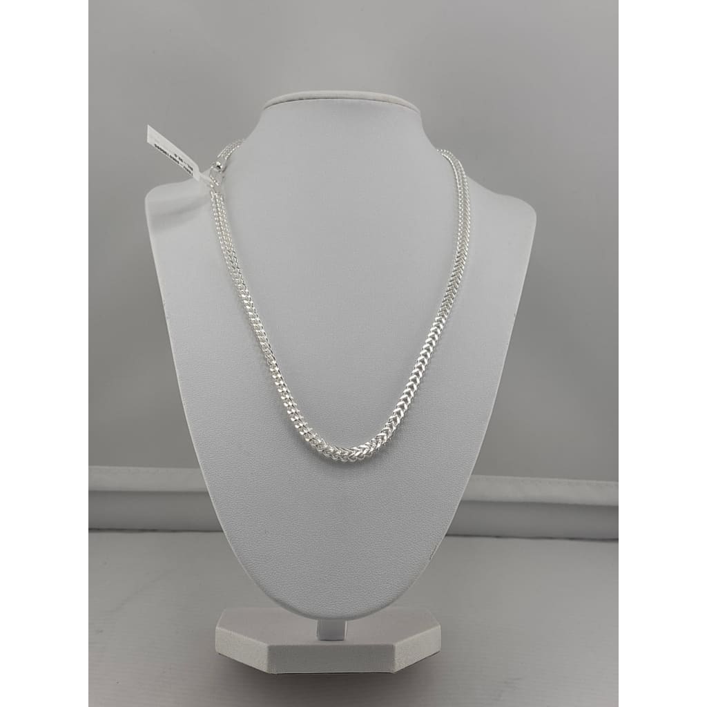 925 Sterling Silver Braided Wheat Chain Necklace –