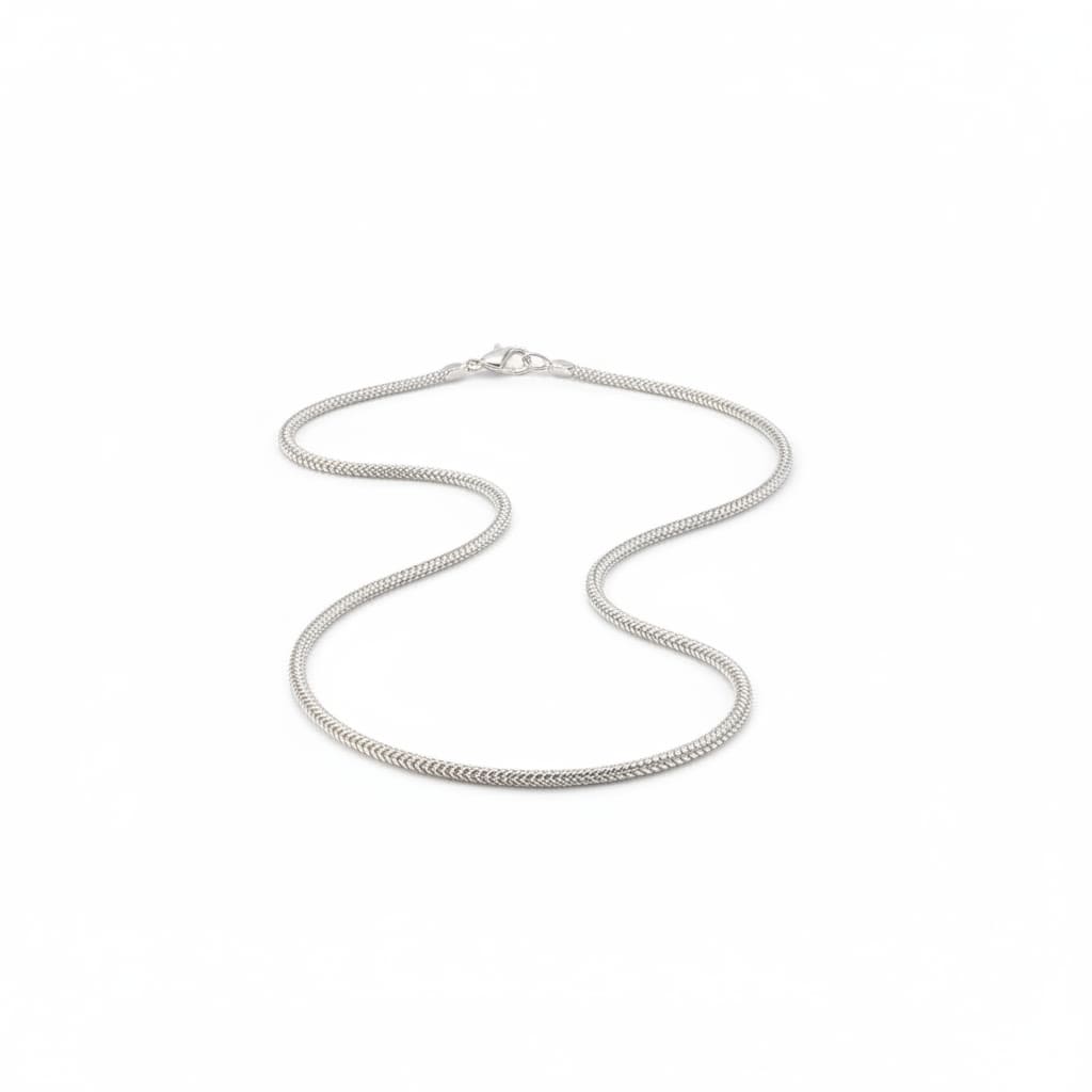 925 Sterling Silver Braided Wheat Chain Necklace – Textured
