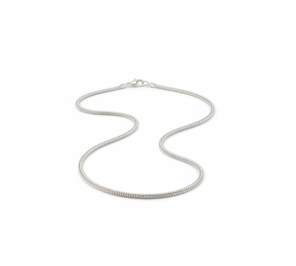 925 Sterling Silver Braided Wheat Chain Necklace – Textured