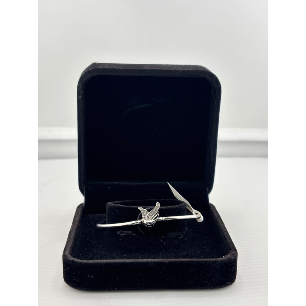 925 Sterling Silver Butterfly CZ Bracelet | 6g