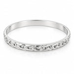925 Sterling Silver Chain Link Embossed Bangle/Kada – view 2