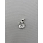 Circular Sai Baba sterling silver pendant full view