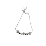 925 Sterling Silver Cross Floral CZ Adjustable Bracelet | 5g