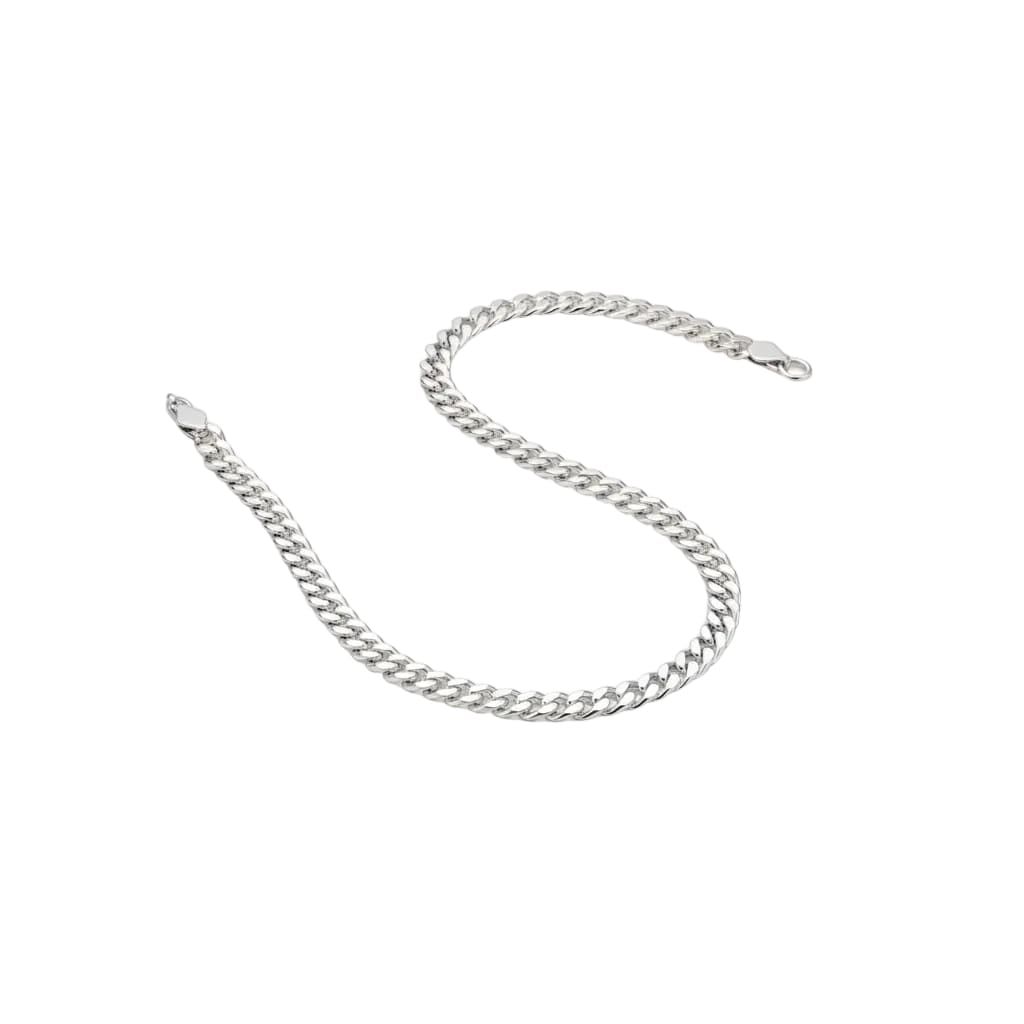 925 Sterling Silver Cuban Chain Necklace – Classic Flat