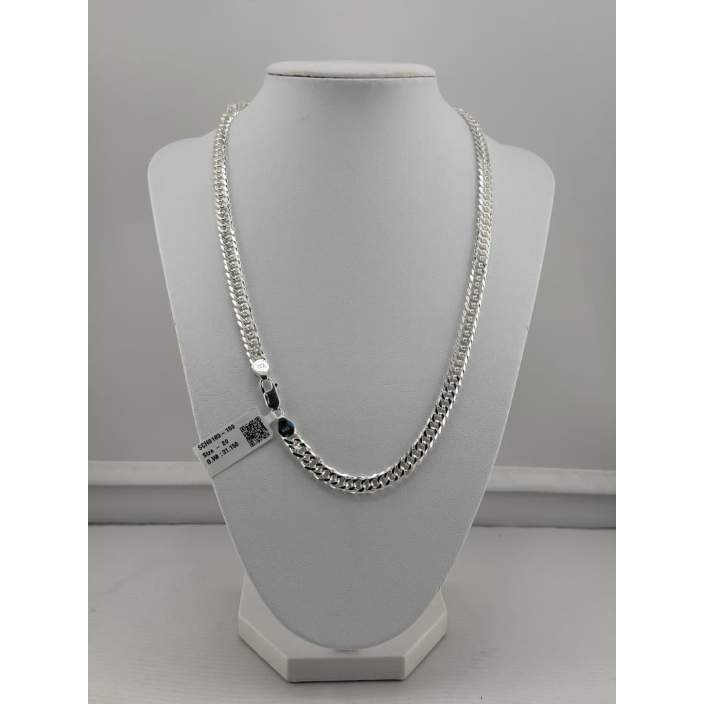 925 Sterling Silver Cuban Chain Necklace – Classic Flat