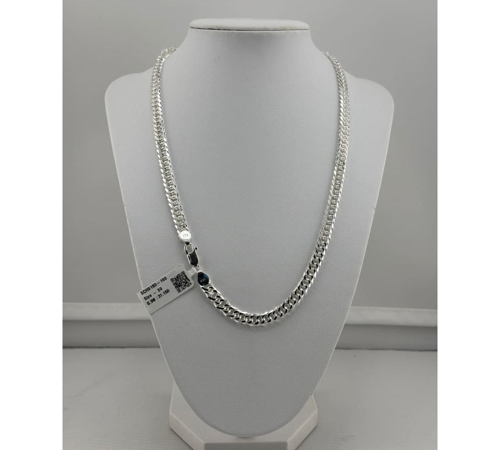 925 Sterling Silver Cuban Chain Necklace – Classic Flat