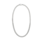 925 Sterling Silver Cuban Chain Necklace – Flat Curb Link