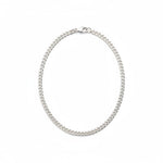 925 Sterling Silver Cuban Chain Necklace – Slim Flat Curb