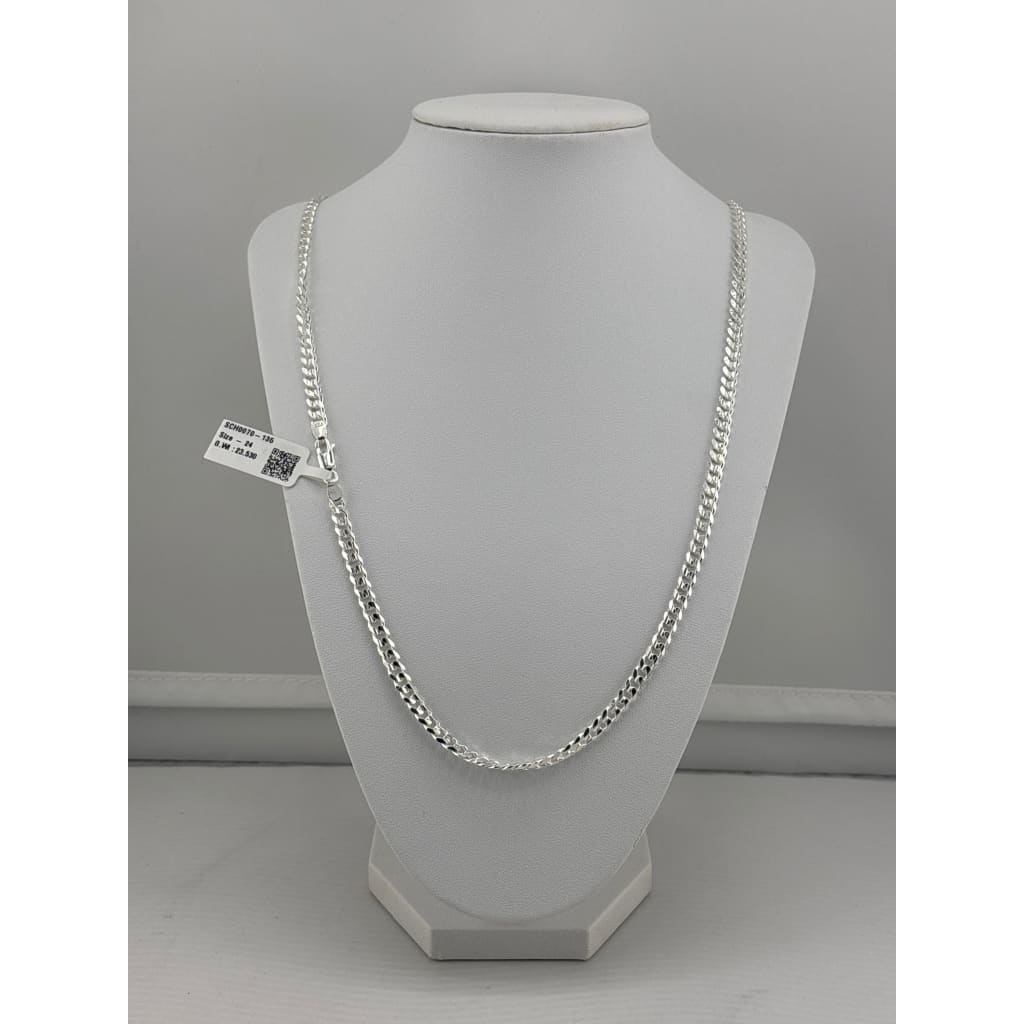 925 Sterling Silver Curb Chain Necklace – Classic Flat Link