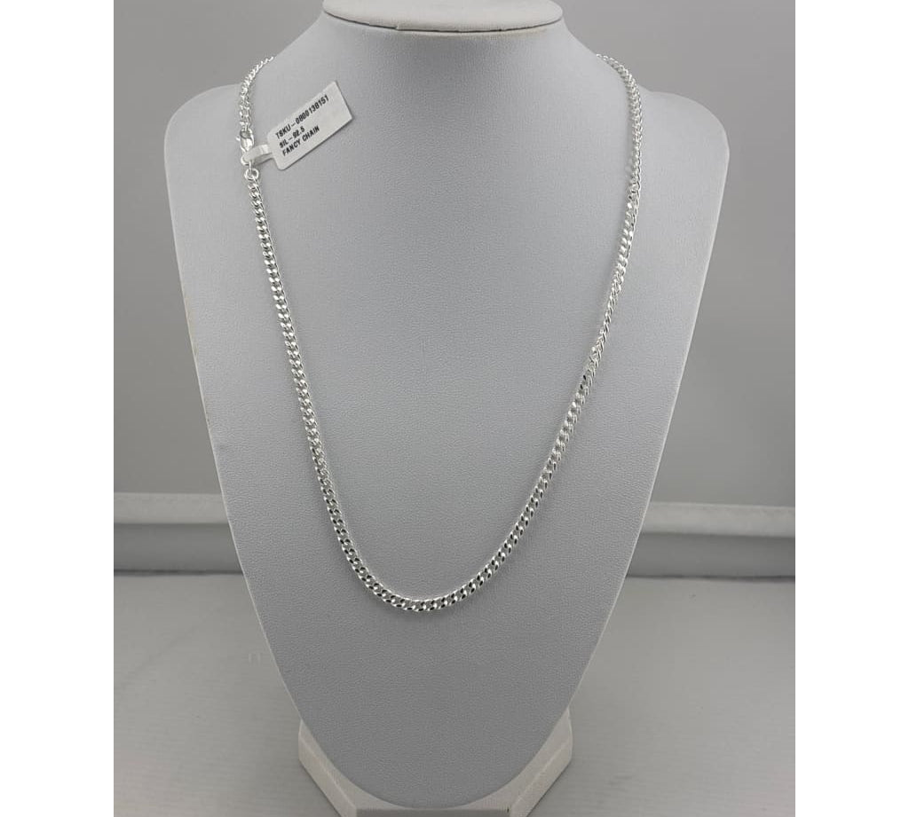925 Sterling Silver Curb Chain Necklace – Flat Link Design