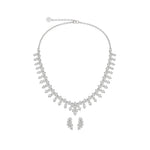 925 Sterling Silver CZ Necklace & Bracelet Set – Leaf
