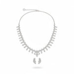 925 Sterling Silver CZ Necklace & Bracelet Set – Leaf