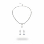 925 Sterling Silver CZ Necklace & Earrings Set – Leaf Vine