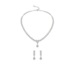 925 Sterling Silver CZ Necklace & Earrings Set – Leaf Vine
