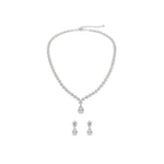 925 Sterling Silver CZ Necklace & Earrings Set – Teardrop