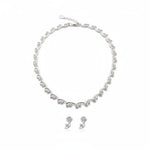 925 Sterling Silver CZ Vine Link Necklace & Earrings Set –