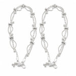 925 sterling silver decorative anklet pair on pure white background