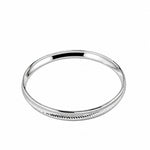 925 Sterling Silver Diagonal Etched Edge Bangle/Kada – view 2