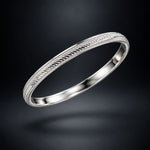 925 Sterling Silver Diagonal Etched Edge Bangle/Kada – view 3