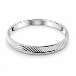 925 Sterling Silver Diagonal Knurled Edge Bangle/Kada – view 2