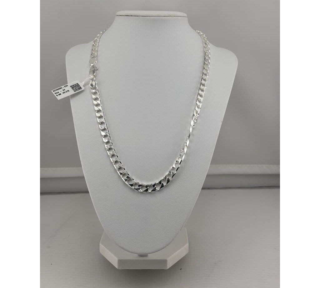 925 Sterling Silver Diamond Cut Cuban Chain Necklace –