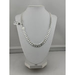 925 Sterling Silver Diamond Cut Cuban Chain Necklace –