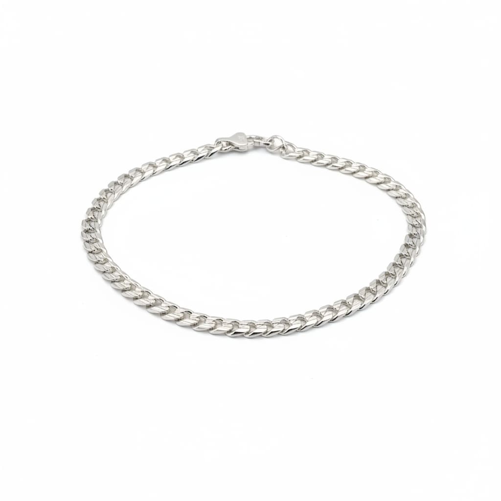 925 Sterling Silver Diamond Cut Cuban Chain Necklace –