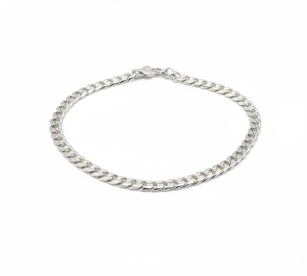 925 Sterling Silver Diamond Cut Cuban Chain Necklace –