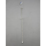 925 Sterling Silver Diamond Cut Curb Chain Bracelet – Flat Link | 8 Inch