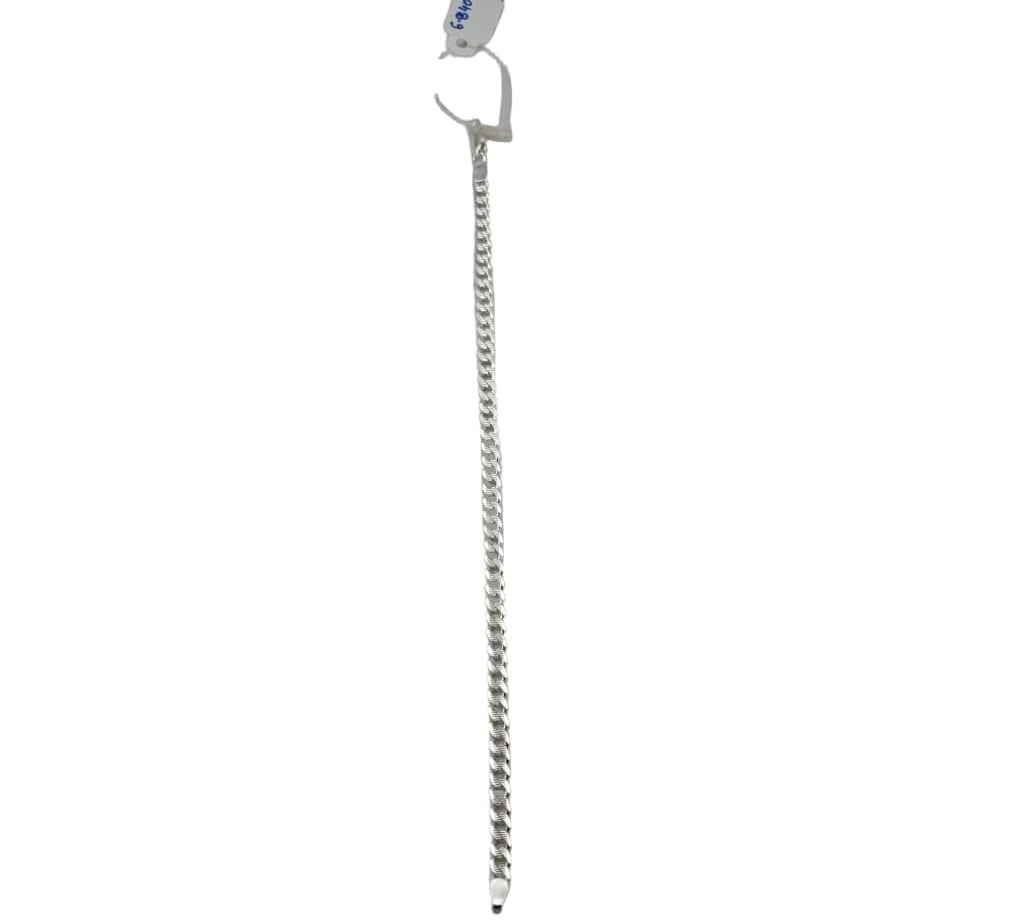 925 Sterling Silver Diamond Cut Curb Chain Bracelet –