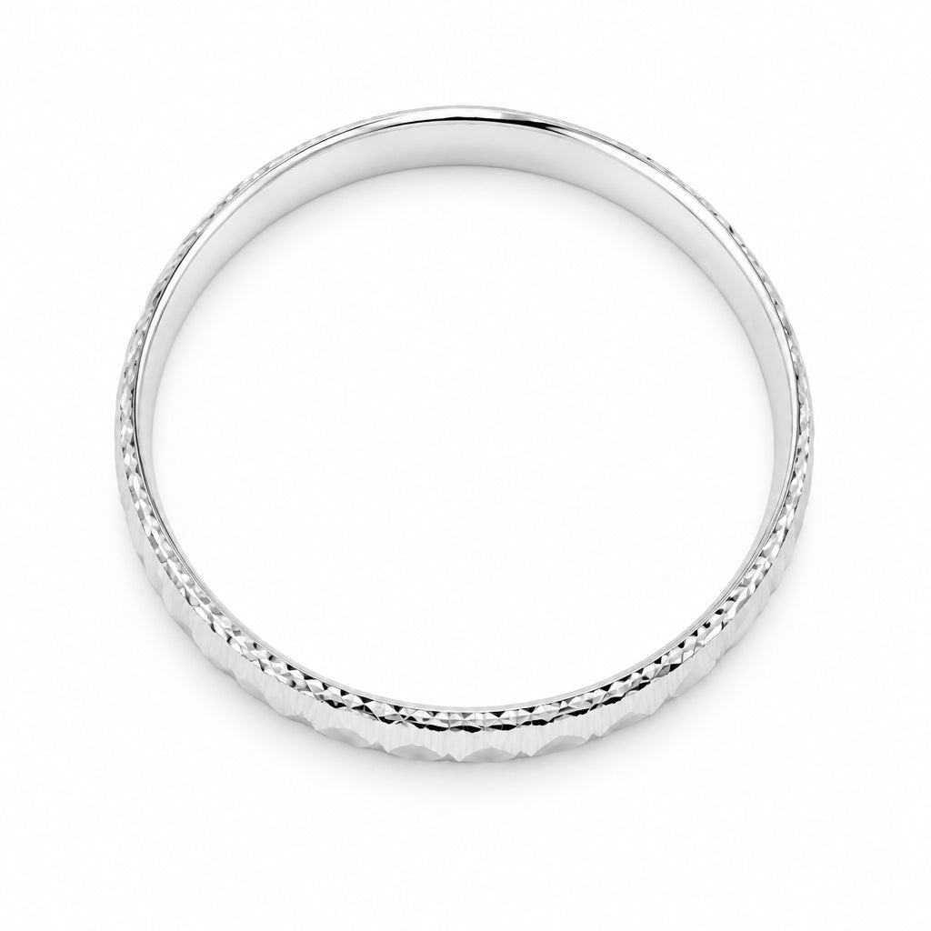 925 Sterling Silver Diamond-Cut Scallop Bangle/Kada – view 4