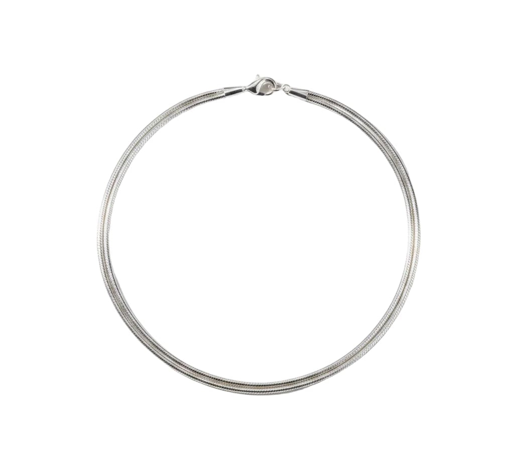 925 Sterling Silver Diamond-Cut Snake Chain Necklace –